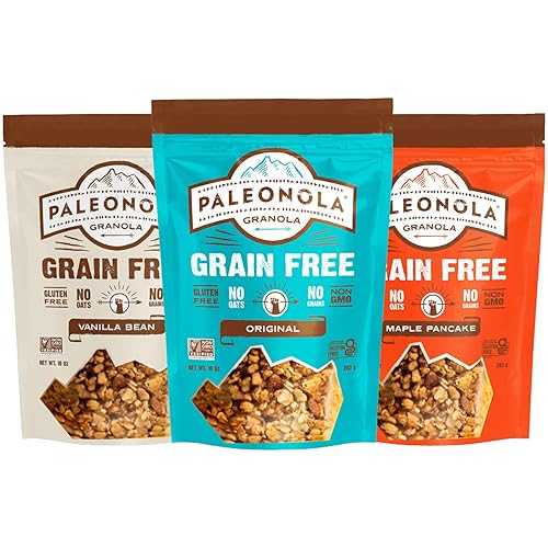 Paleonola Grain Free Granola, Variety Pack of 3 (10薬局衡オンス Resealable Bag Each) - Original, Vanilla Bean \u0026 Maple Pancake - Low Carb Paleo Granola w/Dried Coconut, Nuts, Seed - Non-GMO, Gluten \u0026 Dairy Free