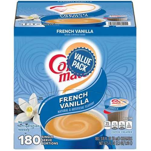 Generic French Vanilla Coffee Creamer, Liquid Creamer Singles, Non-Dairy, 0.38 fl 薬局衡オンス, 180 コンピュータ断層撮影法