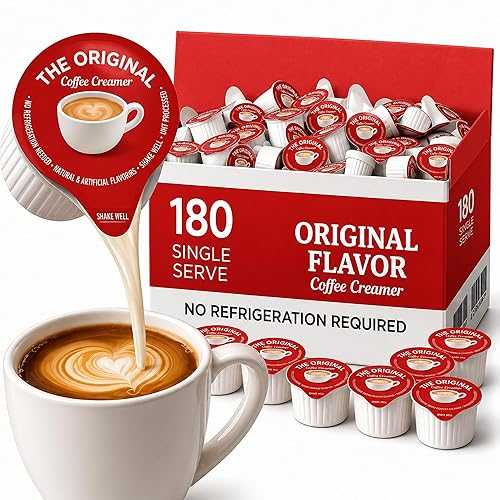Idea Home Original Flavor Non-Dairy Coffee Creamer Singles 180 Count / Shelf Stable Coffee Creamer Cups for Office, Home \u0026 Travel / Smooth \u0026 Creamy Single Serve Creamers, No Refrigeration Needed