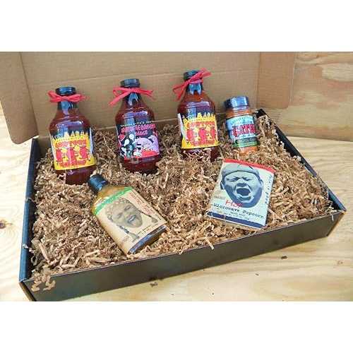 Kansas City BBQ Lovers.com Oklahoma Joe\u0027s Kansas City Barbecue Sauce Deluxe Gourmet Box Set [Includes 3 Bottles of Sauces, KC Seasoning Rub, Honey Cayenne Hot Sauce, \u0026 Hot/Spicy Popcorn]