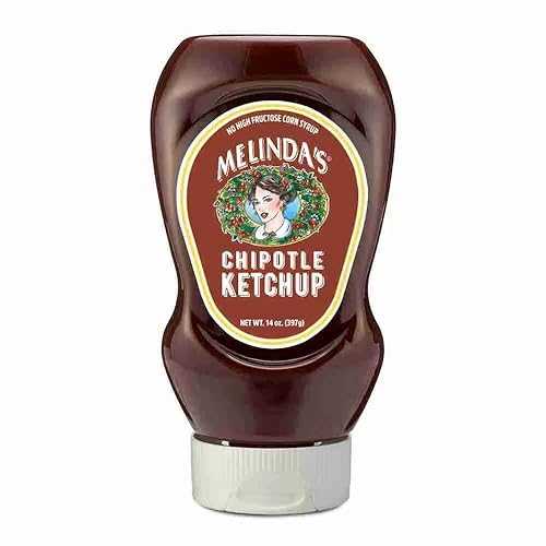 Melinda\u0027s Chipotle Ketchup, All Natural, No High Fructose Corn Syrup, Kosher, Gluten Free \u0026 Non-GMO, 14 Ounce (Pack of 6)