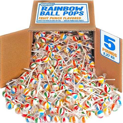 Swirleey Rainbow Lollipops - 5 Pounds - Bulk Lollipops - Individually Wrapped Round Hard Candy Suckers for Kids, Classrooms, Party Favors, Goodie Bags, Pi・・atas, Birthday Candy Buffets Swirleey Rainbow Lollipops - 5 Po