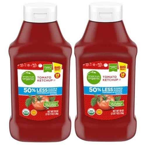 Generic Pack Of 2 Organic Tomato Ketchup 50% less Sugar \u0026 Sodium 39 薬局衡オンス.