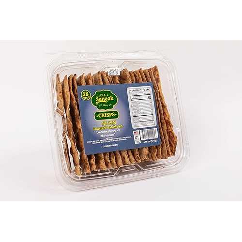 Breadmasters ARA-Z ARA-Z SANGAK No Seed Plain Crisps - Crunchy Toasted Flatbread Crackers 4-Pack, 18 Crackers Per Pack, by Breadmasters