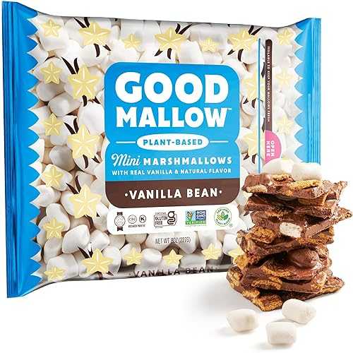 GoodMallow Mini Vegan Marshmallows - Kosher Halal Dairy \u0026 Gluten Free Healthy Mini Marshmallows - Natural Gelatin Free for Hot Chocolate, Smores, Campfire, Baking - Non-Artificial (Mini 1 Pack)