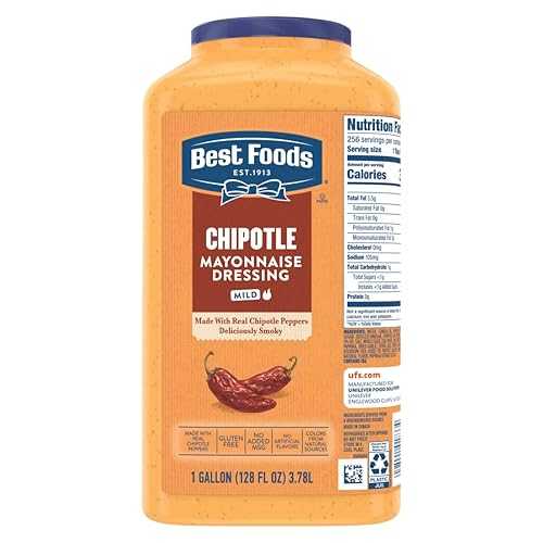 Best Foods Chipotle Mayonnaise, Jar, Ready to Use, Condiment for Sandwiches, Salads, Mayo Made with 100% Cage Free Eggs, Gluten Free, Vegetarian, Kosher, 1 Gallon, 128 薬局衡オンス (Pack of 1)