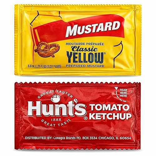 Arthur Nicolas Ketchup \u0026 Mustard Duo / 150 Count / Variety Pack / Single Serve Condiment Packets / 75 Count Each Flavor / Portion Control, Travel, Lunch, Meals