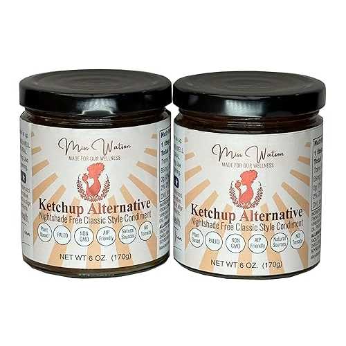 Miss Watson Ketchup Alternative, Nightshade Free Classic Style Condiment. Two six ounce jars sold as a set.