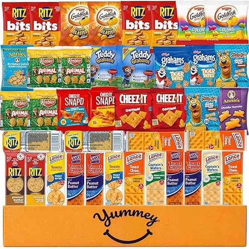 Yummey Crackers Variety Pack - Individually Wrapped Assortment - Sampler Bulk Care Package Gift Box - Snack Pack (40 Count)