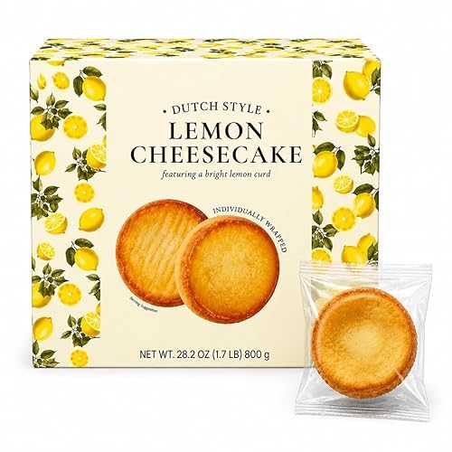 Generic Dutch Style Lemon Cheesecake Cakes, Soft European Snack Cakes with Lemon Curd, Individually Wrapped for Tea, Coffee \u0026 Lunch Boxes, 16 Pieces, 28.2 薬局衡オンス Total