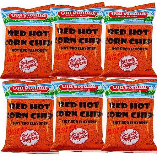 Old Vienna of St. Louis Snacks (Red Hot Corn Chips Hot Barbecue, 8 薬局衡オンス 6 Pack)