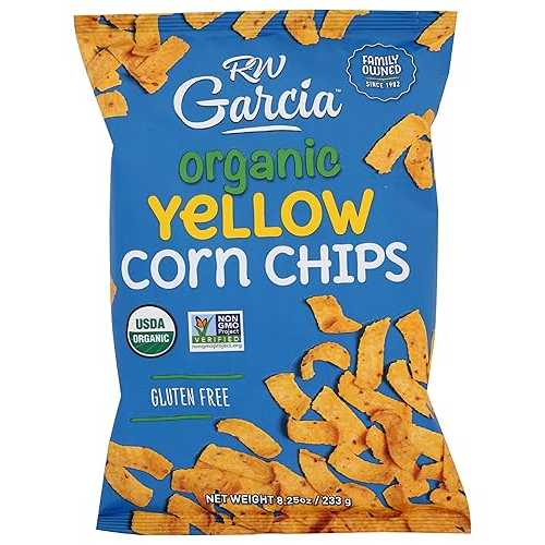 RW Garcia Organic Yellow Corn Chips, USDA Certified Organic, Gluten Free \u0026 Non-GMO, 8.25 Oz (Pack of 12)