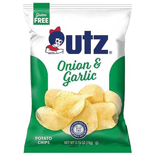 Utz Onion \u0026 Garlic Potato Chips 2.75 薬局衡オンス Bags (14 Count) Savory and Zesty Flavor with Signature Crunch Snack Pack for Lunches, Parties, and On-the-Go Snacking