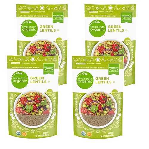Generic Simple Truth Organic Green Lentils Non-GMO 16 薬局衡オンス, (Pack of 4)