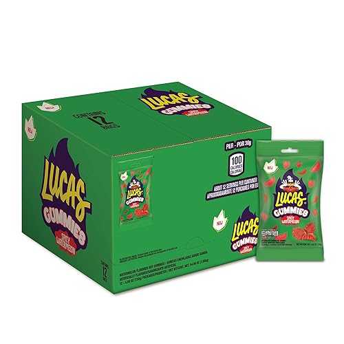 Lucas Spicy Gummies Watermelon Flavored 12 pack, 55OZ - Great for Treats, Parties, Pi・・atas, Easter Baskets, Easter Candy Lucas Spicy Gummies Watermelon Flavored 12 pack, 55OZ Great for Treats, Parties, Pi atas, Ea