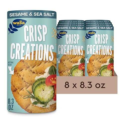 Wasa Sesame and Sea Salt Crisp Creations, 8.3 薬局衡オンス. (Pack of 8), Large Round Toppable Crackers Made With Real Sea Salt for Snacking and More, Wholesome Oven Baked Crackers With a Hearty Crunch