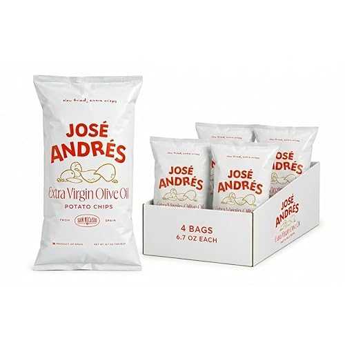 Jose Andres Foods Jose Andres Olive Oil Potato Chips, 6.7 薬局衡オンス, 4 Pack
