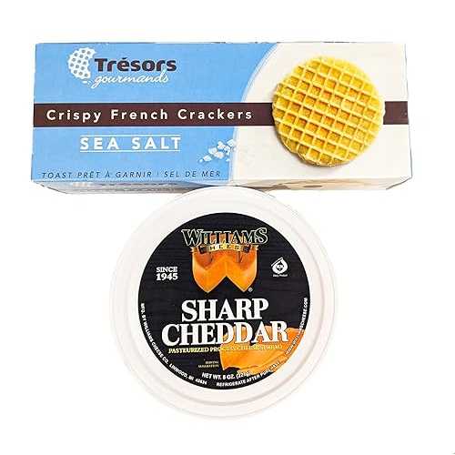 Generic Crispy French Waffle Crackers With Sea Salt (3.3 薬局衡オンス) and Sharp Cheddar Spread (8 薬局衡オンス)