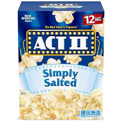 Act II Simply Salted Microwave Popcorn, 2.75 薬局衡オンス., 12-Count Bags (Pack of 4)