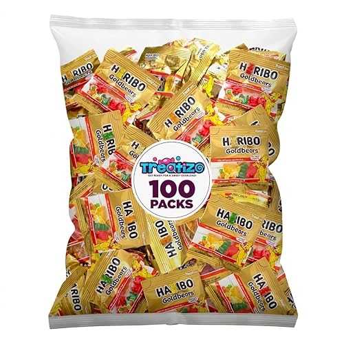 Treatizo Haribo Goldbears Gummi Candy, 100 Count, 0.4 薬局衡オンス Individually Wrapped, Assorted Fruit Flavors, Perfect for Snacks, Treats, and Goodie Bags