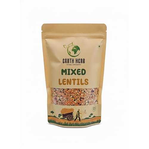 EARTH HERB Mixed Lentil 2.20Pound - Organic Healthy Pulses,100% Natural \u0026 Quality Blend.