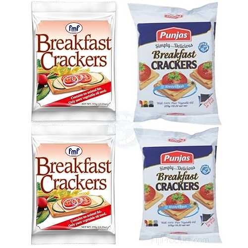 FIJIAN MADE Fiji\u0027s FMF - PUNJAS Variety Breakfast Crackers, Light \u0026 Crunchy Biscuit Snack (Pack Of 4 x 375) Combo-Deal, Delicious Combinations with Tea or Morning Coffee... Imported from FIJI