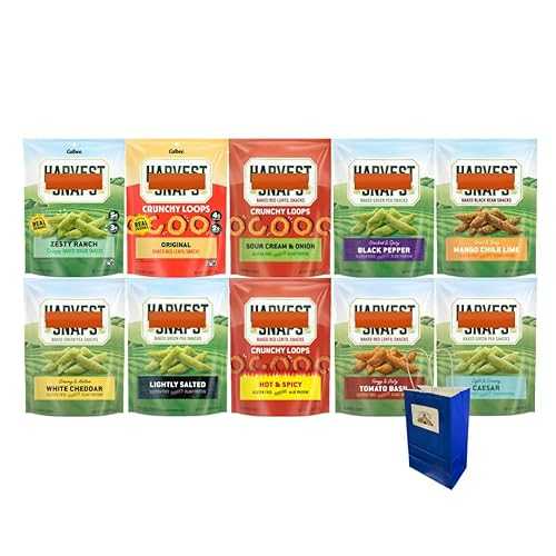 Big Top Deals USA Snack Pack 10-Flavor Veggie Chip Variety インチ Blue Paper Bag 5.25x3.2x8 Includes Harvest Snaps Chips Custom 10-Pack Assorted Bundle