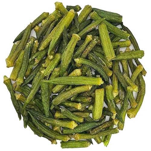 FirstChoiceCandy Natural Dried Okra Chips, Delicious Healthy Snack, No Sugar Added Crispy Veggie Chips, Seasoned with Sea Salt, Friend Vegatable Chips (1 Pound)
