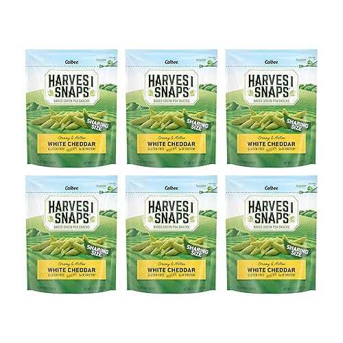 Harvest Snaps Veggie Chips / White Cheddar, 8.5 薬局衡オンス Bag (Case of 6) / Powered by Plant Protein, Gluten Free, Non-GMO Baked Vegetable Crisps / Made インチ USA