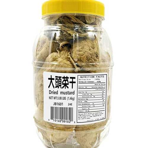 Sweet Post Dried Mustard Greens 3.08LBS/1.4kg Sun-Dried Vegetable Crisps - Crunchy Stir-Fry Ingredient, Preservative-Free インチ Jar, Chinese Chaoshan Pantry Staple 大?菜 Sweet Post Dried Mustard Greens 3.08LBS/1.4kg Sun-Dried V