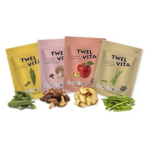 TWEL VITA Natural Mixed Veggie \u0026 Fruit Crisps, 4-Pack (1.76 薬局衡オンス Each) / Okra, Shiitake Mushroom, Green Bean \u0026 Fuji Apple / Vegan, Clean Label, Non-GMO, Gluten-Free Snack Variety Pack
