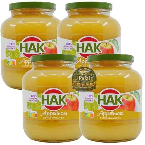 Generic PUFAI Bundle Apple Sauce 25 薬局衡オンス (710g) x4 Smooth Apple Puree, Ready to Serve, Dessert \u0026 Side Dish