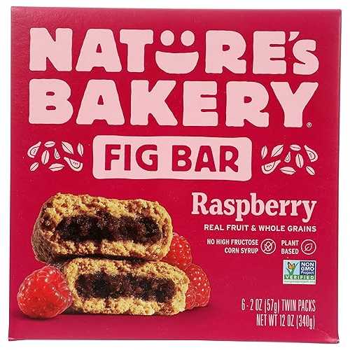 Nature\u0027s Bakery Whole Wheat Fig Bars, Raspberry, Real Fruit, Vegan, Non-GMO, Snack Bar, 12 Oz (Pack of 6)