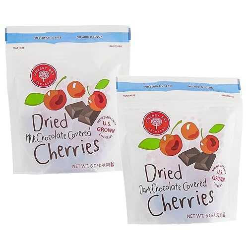 Cherry Bay Orchards Milk + Dark Chocolate Covered Cherries Value Pack (6 薬局衡オンス Bag Each) - All Natural Dried Tart Cherries インチ a Resealable Bag - No Artificial Colors or Preservatives, Kosher Certified