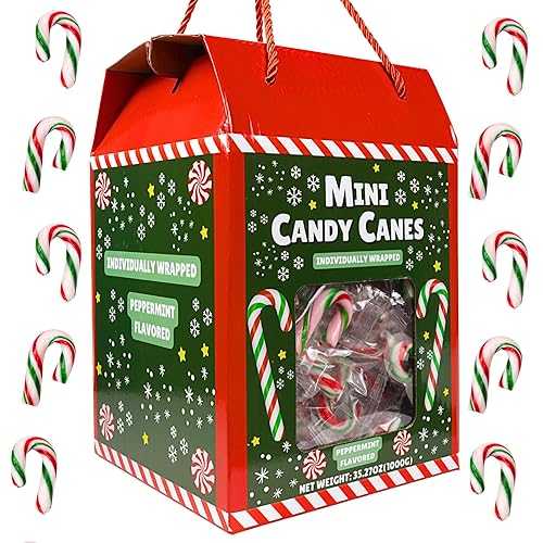 Sweetzo Bulk Individually Wrapped Mini Candy Canes, Classic Christmas Candies, Peppermint Flavored (200 Pieces)