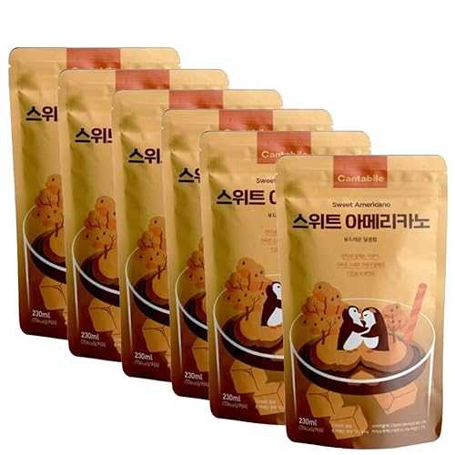 Generic Cantabile Pouch Coffee Ready-to-Drink Korean Convenience Store Beverage Imported from Korea (6 Pack, Sweet Americano)