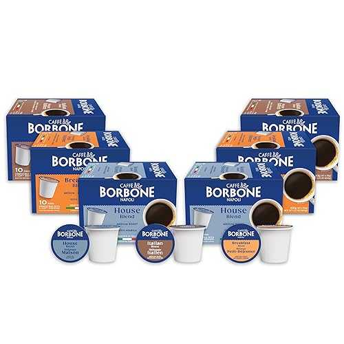 Caff・・ Borbone Variety Pack Coffee Pods (60 Count) - House, Breakfast \u0026 Italian Roast Blends for a Smooth, Bold \u0026 Balanced Brew - Single Serve Coffee Pods Compatible with K-Cup Brewers Caff・・ Borbone Caff Borbone V