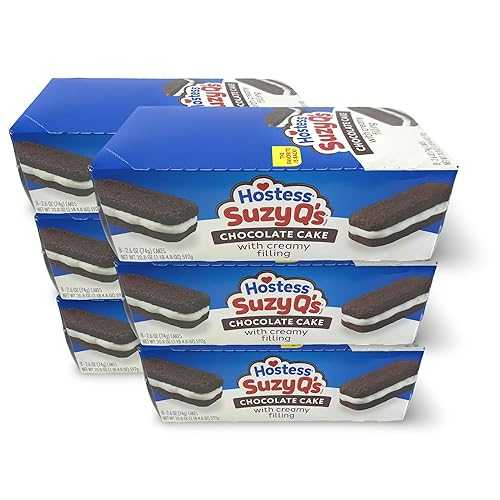 Hostess Suzy Q\u0027s Chocolate Cake, 2.6 Ounce, 8 Per Pack, 6 Per Case