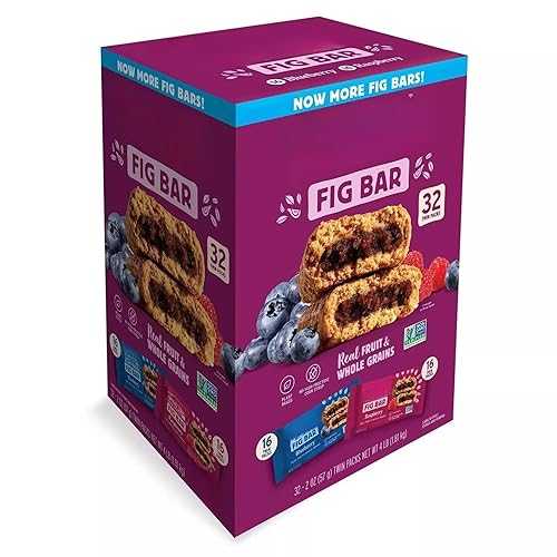 Generic Fig Bars, Blueberry and Raspberry Flavors, 32 Count, Real Fruit \u0026 Whole Grains, 2 薬局衡オンス Twin Packs, Great for School, Work and Travel