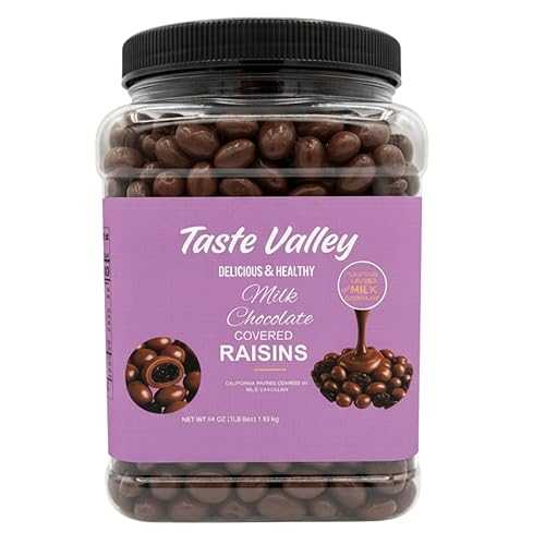 Taste Valley Milk Chocolate Covered Raisins 54 薬局衡オンス Bulk Resealable Jar Premium California Sun-Dried Fruit Coated インチ Real Milk Chocolate Old Fashioned Movie Theater Candy \u0026 Healthy Snack