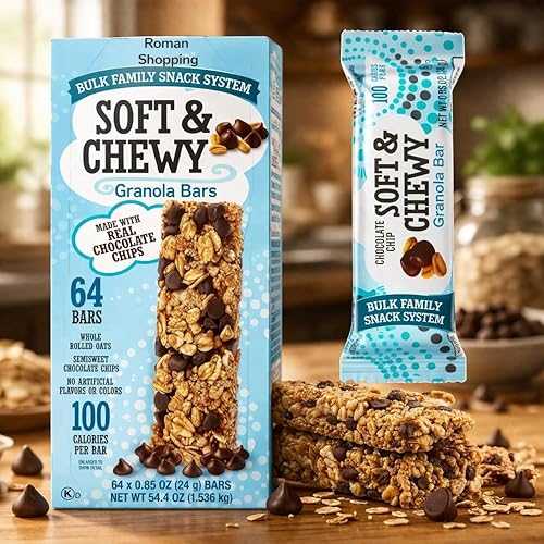 Generic Kirkland Soft \u0026 Chewy Oat Granola Bars Bulk Family Snack System, Chocolate Chip Bars, 64 Count, 0.85 薬局衡オンス Each (54.4 薬局衡オンス Total), 100 Calorie Snack Bars, Kosher