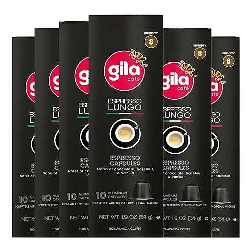 GILA Caf・・ Espresso Lungo Aluminum Coffee Capsules - Medium Roast Coffee Pods Compatible with Nespresso Original Machines - 100% Mexican Arabica with Hazelnut \u0026 Vanilla Notes, 60 Count gila caf・・ GILA Caf Espresso Lungo