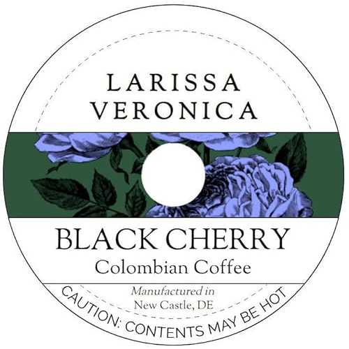 Larissa Veronica Black Cherry Colombian Coffee (Single Serve K-Cup Pods) (Gourmet, Naturally Flavored, Whole Coffee Beans) (12 pods, ZIN: 571355)