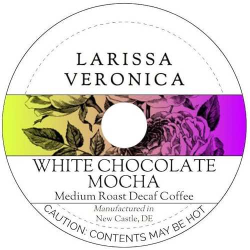 Larissa Veronica White Chocolate Mocha Medium Roast Decaf Coffee (Single Serve K-Cup Pods) (Gourmet, Naturally Flavored, Whole Coffee Beans) (12 pods, ZIN: 575577)