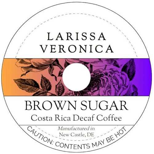 Larissa Veronica Brown Sugar Costa Rica Decaf Coffee (Single Serve K-Cup Pods) (Gourmet, Naturally Flavored, Whole Coffee Beans) (12 pods, ZIN: 571536)