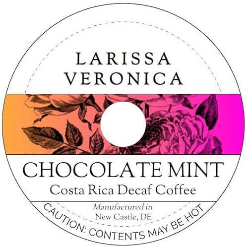 Larissa Veronica Chocolate Mint Costa Rica Decaf Coffee (Single Serve K-Cup Pods) (Gourmet, Naturally Flavored, Whole Coffee Beans) (12 pods, ZIN: 572064) - 2 Pack