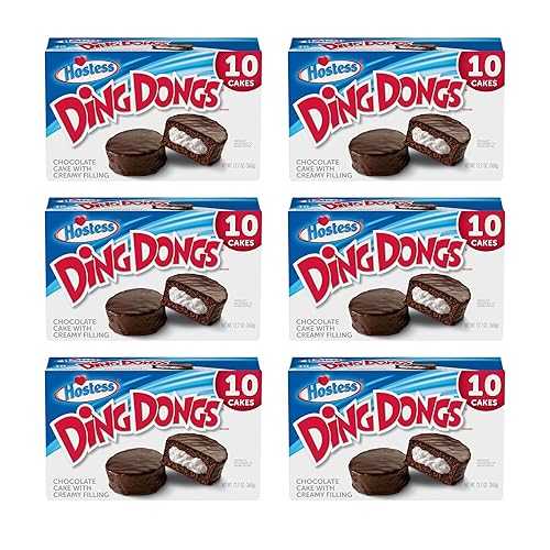 HOSTESS Chocolate DING DONGS, Creamy Filling, Individually Wrapped (Pack of 60)