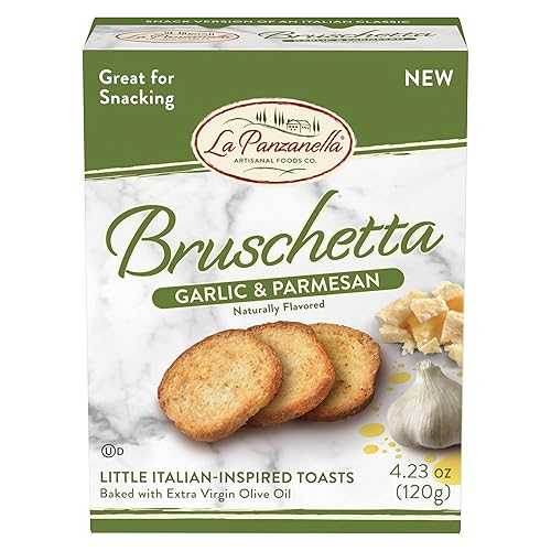 La Panzanella Garlic and Parmesan Bruschetta Crackers (Pack of 12) - Italian-inspired Toasts, For Soups, Dips, Spreads or Snacks, 12x4.23薬局衡オンス (120g)
