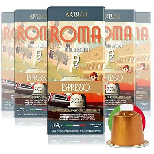 Artuzzi Espresso Roma 100コンピュータ断層撮影法 Espresso Pods - Compatible With Nespresso Original Machines I Intensity 9 Aluminum \u0026 Recyclable Coffee Capsules I Compatible Nespresso Pods - Italian Dark Roast