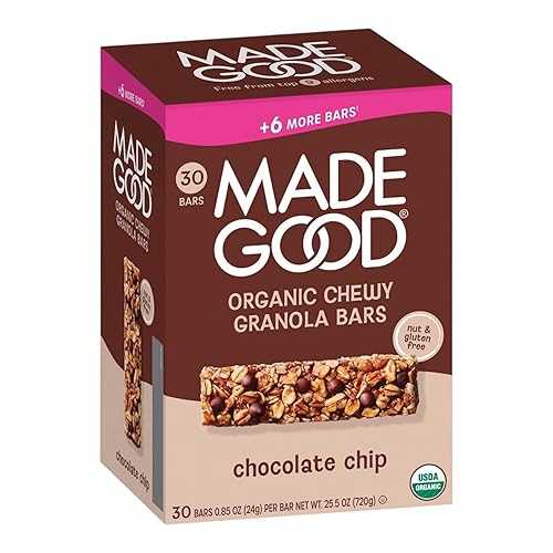 Generic Chocolate Chip Granola Bars, 0.85 薬局衡オンス (30 Pack) Nut-Free \u0026 Peanut-Free School Safe Snacks, Non-GMO, Organic, Vegan Snack Bars, Chocolate Chip Granola Bars for Kids \u0026 Adults, Lunchbox Friendly